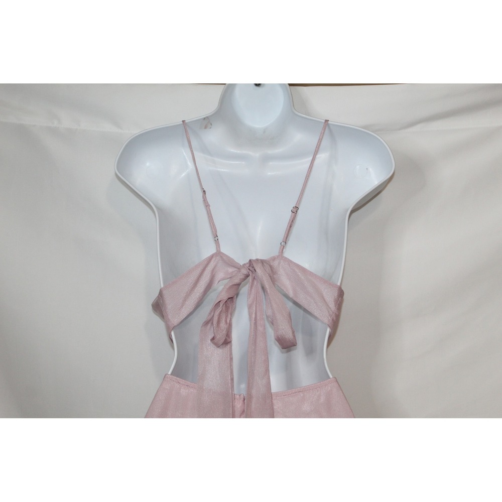 Lucy in the Sky women's pink chiffon cutout romper size M flowy mini summer - Picture 7 of 11